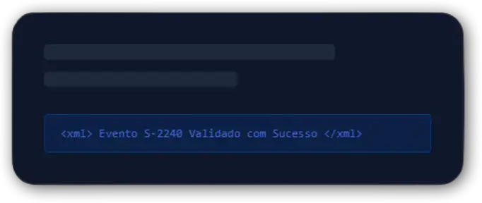 Tela de validação de evento S-2240 do eSocial com mensagem de sucesso